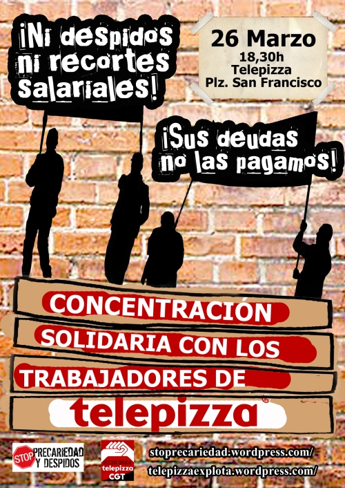 Concentración en solidaridad con los trabajadores de Telepizza